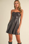 Lulu Strapless Faux Leather Mini Dress