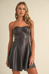 Lulu Strapless Faux Leather Mini Dress