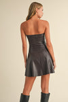 Lulu Strapless Faux Leather Mini Dress