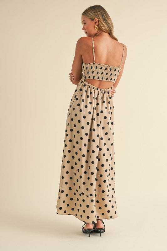 Brienne Square Neck Polka Dot Maxi Dress