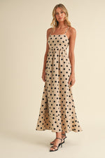 Brienne Square Neck Polka Dot Maxi Dress