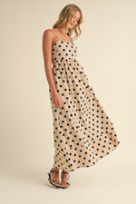 Brienne Square Neck Polka Dot Maxi Dress