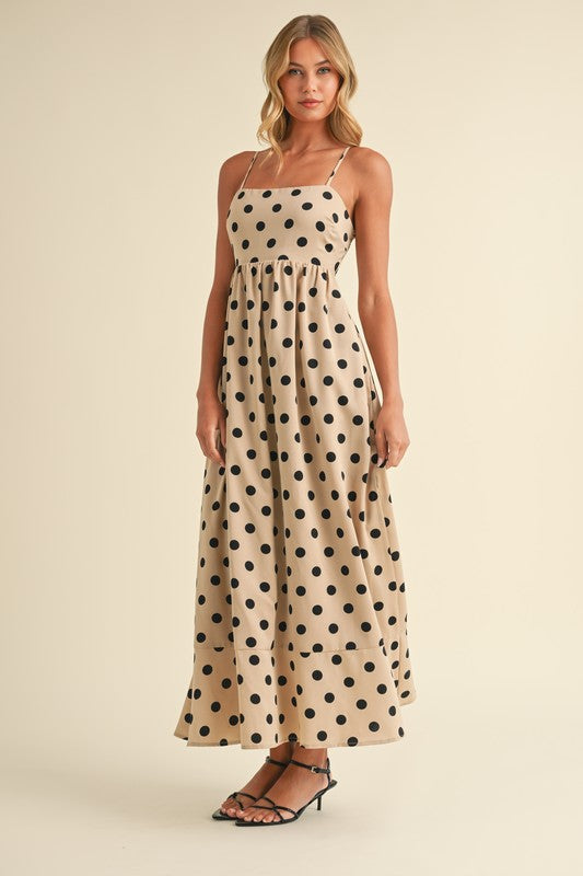 Brienne Square Neck Polka Dot Maxi Dress