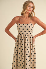 Brienne Square Neck Polka Dot Maxi Dress