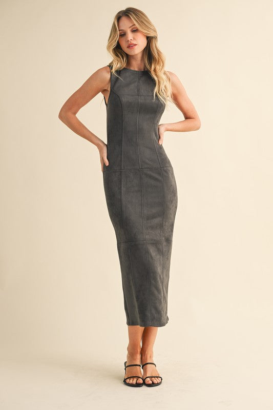 suede bodycon dress Petra Midi – Girls Will Be Girls Long sleeve