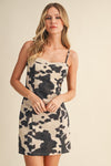 Jemma Cow Print Denim Mini Dress