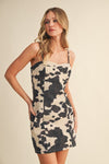 Jemma Cow Print Denim Mini Dress