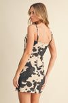 Jemma Cow Print Denim Mini Dress