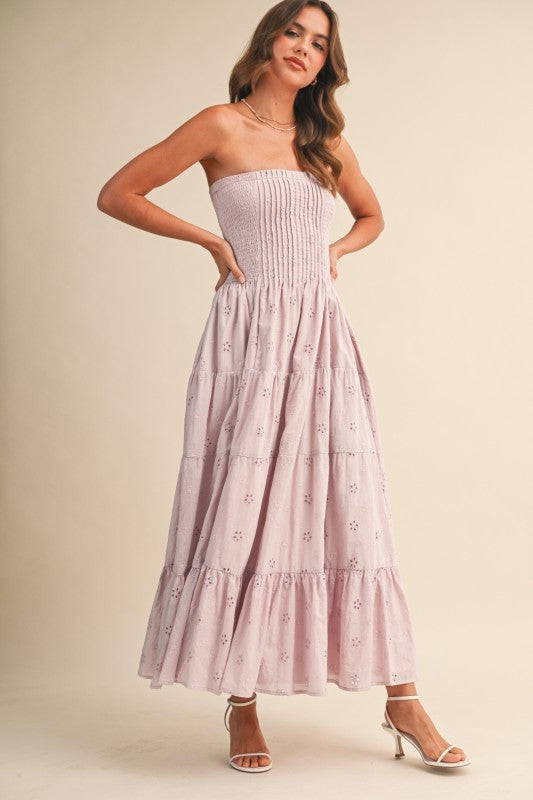 Darly Strapless Eyelet Tiered Maxi Dress - RESTOCKS 5/20/26 / ORDER NOW!