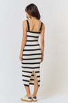 Lissandra Stripe Rosette Detail Knit Maxi Dress