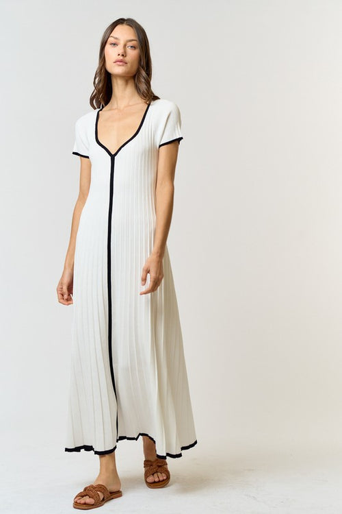 Marbella Contrast Knit Sweater Maxi Dress