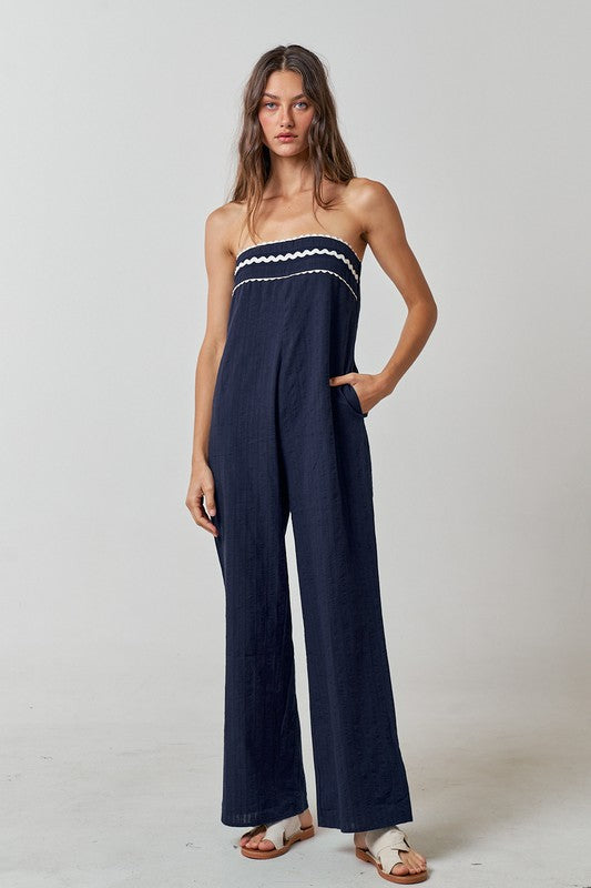 Kiki Strapless Contrast Detail Jumpsuit