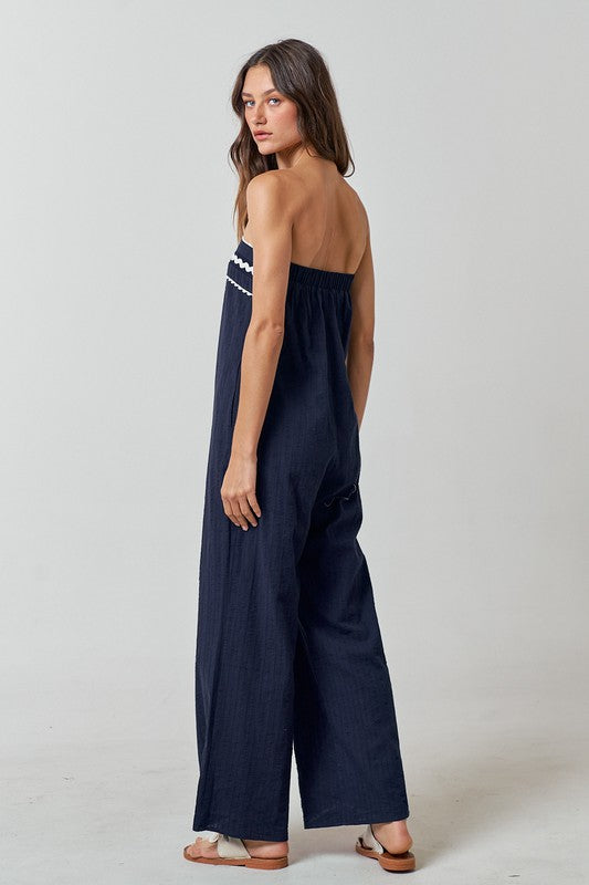 Kiki Strapless Contrast Detail Jumpsuit