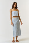 Myra Stripe Eyelet Tube Top & Midi Skirt Set