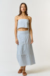 Myra Stripe Eyelet Tube Top & Midi Skirt Set