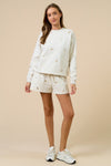 Yasmin Embroidered Champagne Details Top & Shorts Sets