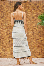 Alethea Crochet Knit Midi Dress - Ivory