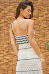 Alethea Crochet Knit Midi Dress - Ivory
