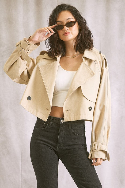 Jordyn Crop Trench Jacket.