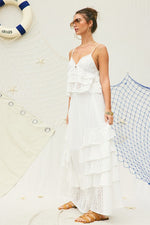 Lola Eyelet Ruffle Cami Top & Maxi Skirt Set