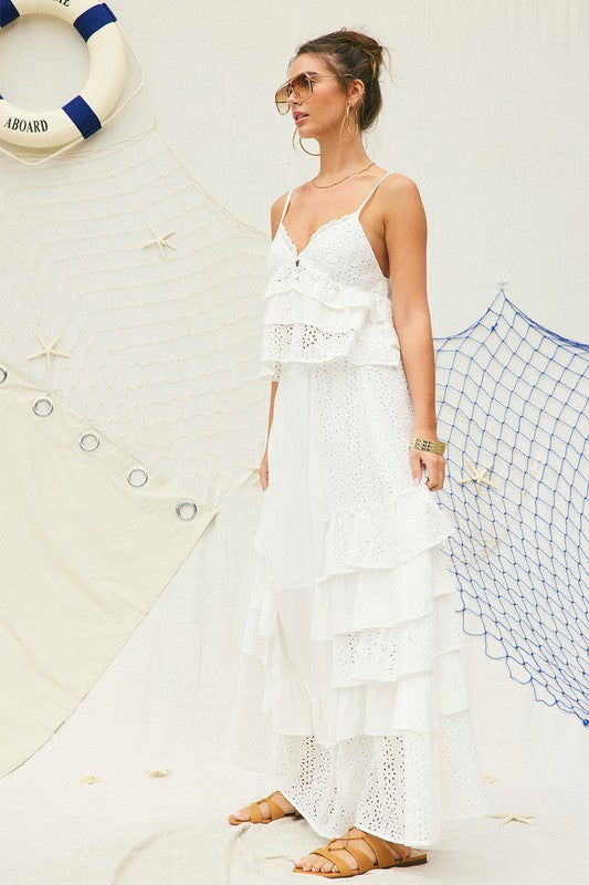Lola Eyelet Ruffle Cami Top & Maxi Skirt Set