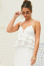 Lola Eyelet Ruffle Cami Top & Maxi Skirt Set