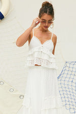Lola Eyelet Ruffle Cami Top & Maxi Skirt Set