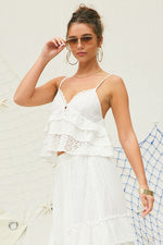 Lola Eyelet Ruffle Cami Top & Maxi Skirt Set