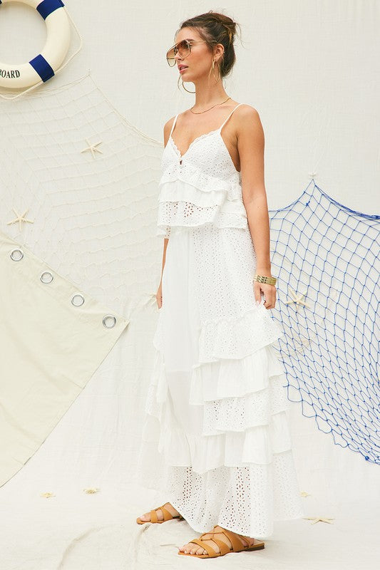 Lola Eyelet Ruffle Cami Top & Maxi Skirt Set