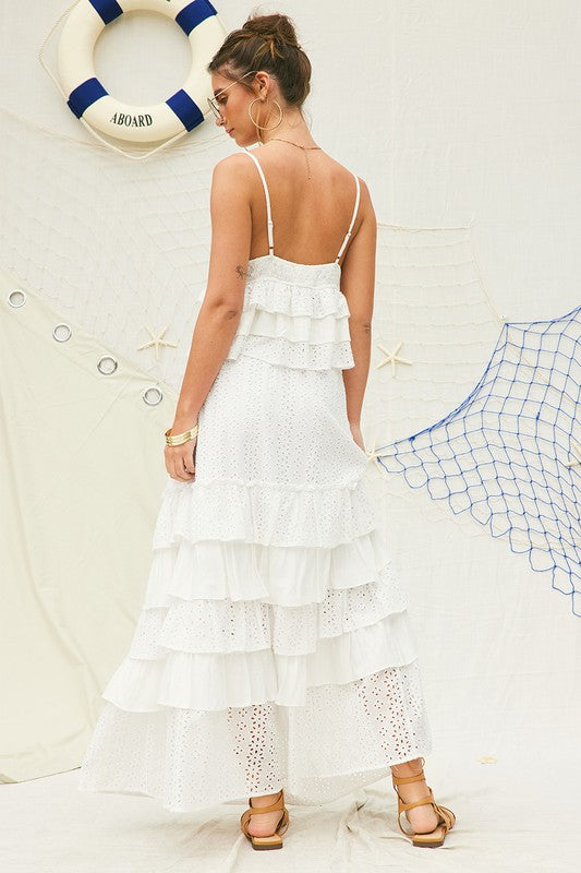 Lola Eyelet Ruffle Cami Top & Maxi Skirt Set