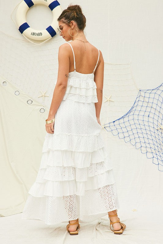 Lola Eyelet Ruffle Cami Top & Maxi Skirt Set