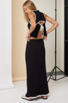 Lilean Contrast Knit Cut Out Top & Maxi Skirt Set