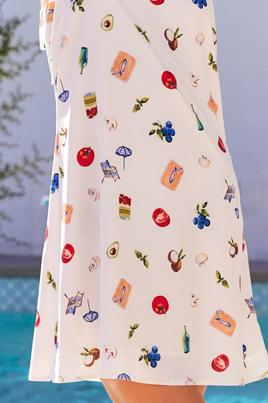 Maxine Summer Print Backless Tie Mini Dress