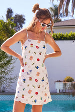 Maxine Summer Print Backless Tie Mini Dress