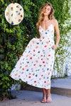 Tara Summer Print Tie Back Maxi Dress