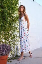 Tara Summer Print Tie Back Maxi Dress