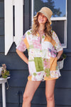 Ashley Seaside Print Short Sleeve Romper