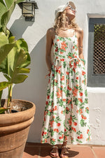 Teresa Cherry Print Tie Back Maxi Dress