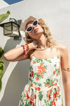 Teresa Cherry Print Tie Back Maxi Dress