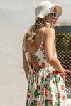 Teresa Cherry Print Tie Back Maxi Dress