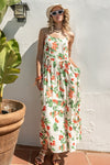 Teresa Cherry Print Tie Back Maxi Dress