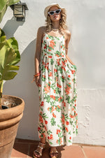 Teresa Cherry Print Tie Back Maxi Dress