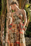 Katherine Tropical Print Halter Tie Back Maxi Dress