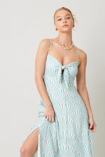 Kaylie Shell Print Front Tie Maxi Dress
