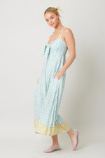 Kaylie Shell Print Front Tie Maxi Dress