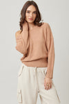 Zoe Lightweight Knit Off The Shoulder Sweater Top - Dusty Apricot