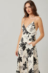 Ivy Printed Backless Maxi Dress - Bone/Black/Gray - RESTOCKING ETA 12/3/25 - PREORDER