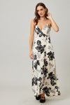 Ivy Printed Backless Maxi Dress - Bone/Black/Gray - RESTOCKING ETA 12/3/25 - PREORDER