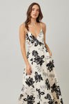 Ivy Printed Backless Maxi Dress - Bone/Black/Gray - RESTOCKING ETA 12/3/25 - PREORDER
