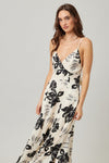 Ivy Printed Backless Maxi Dress - Bone/Black/Gray - RESTOCKING ETA 12/3/25 - PREORDER